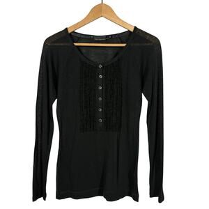 The Limited Y2K Semi Sheer Top Tunic Long Sleeve Casual Punk Black - M